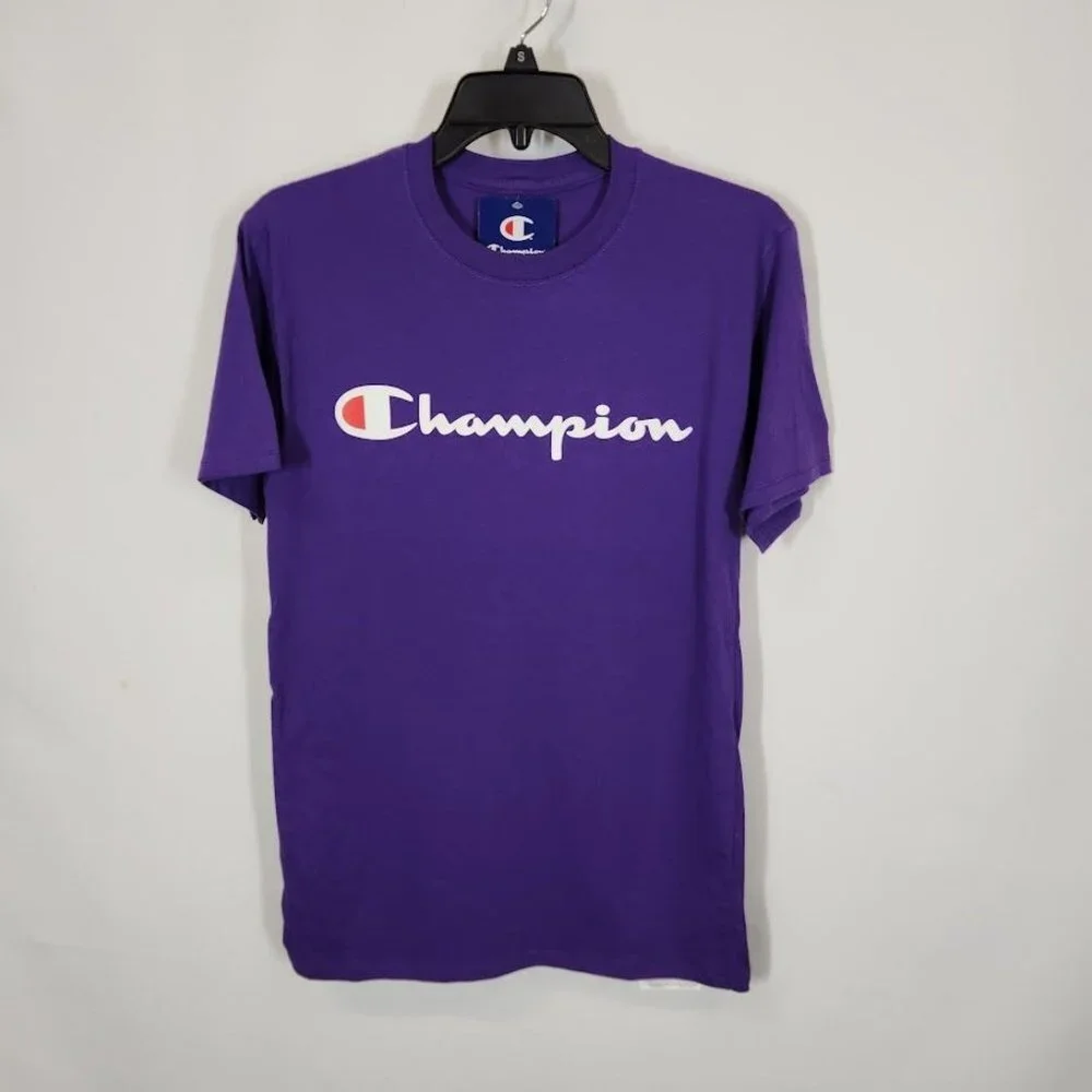 NWT Champion CLASSIC GRAPHIC TEE, SCRIPT LOGO in Purple‎ Size Small - Picture 3 of 8